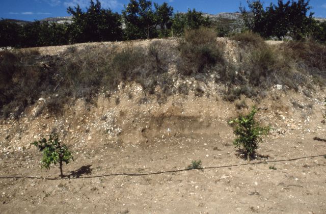 Buried cultural sediments in the Gallinera valley