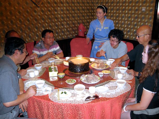 A Mongolian breakfast: salted milk tea and mutton (2009)