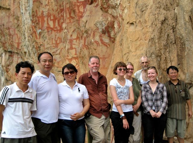 At the Huashan pictograph site on Ming River. It was hot and humid (2010)