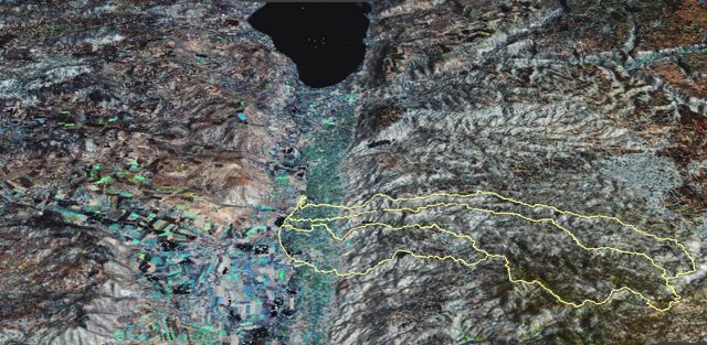 Wadi Ziqulab watershed (Landsat over SRTM)