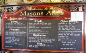 Mason's
                        Arms Menu