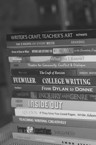image of English Education books stacked up