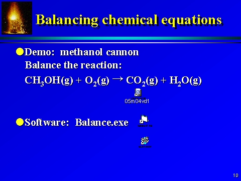 Balancing chemical equations software