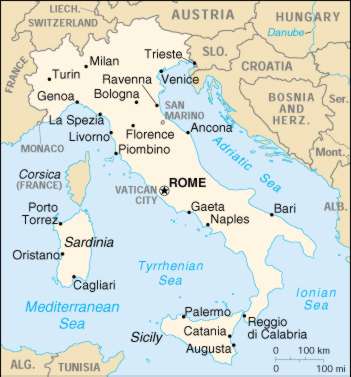 Map Of Italy 
