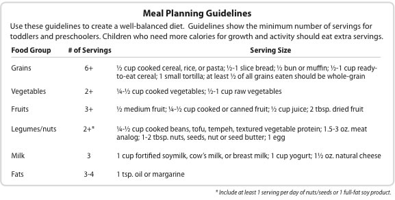 meal planning vegetarian toddler table