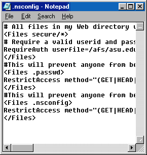 .nsconfig file on Notepad