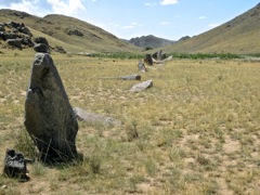 A row of standing stones. Associated with…? (2009)