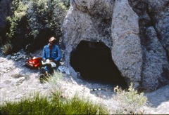 a low-elevation rock shelter with grinding slabs