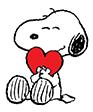 Snoopy holding a heart