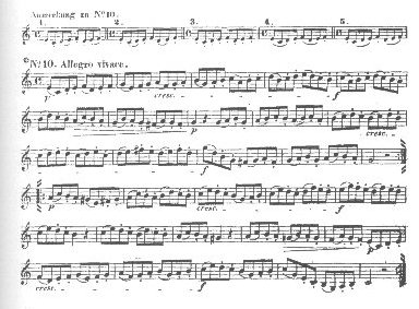 Kopprasch, Etudes, etude no. 10. NOTE: this and all examples which follow in this article are for one horn