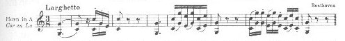 Symphony no. 2 in D major, soloistic A horn passage in mvt. 2, original notation
