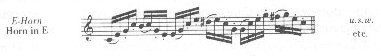 Kling preface excerpt 2--same passage notated in E for the natural horn