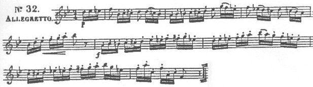 Kopprasch, Etudes, Op. 5, etude no. 32, mm. 1-8