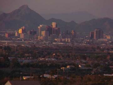 A view of downtown Phoenix taken from South Phoenix