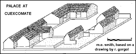 drawing of Cuexcomate palace