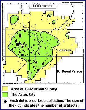 Map of 1992 survey of Yautepec