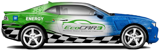 blue, green and white EcoCar3